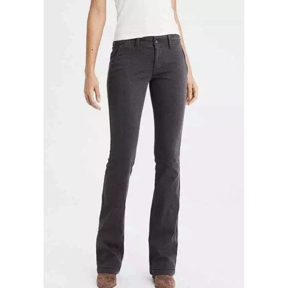 American Eagle Outfitters Pants - American Eagle Women's Chinos Black Stretch Kick Boot Pants Size 6 Office Work